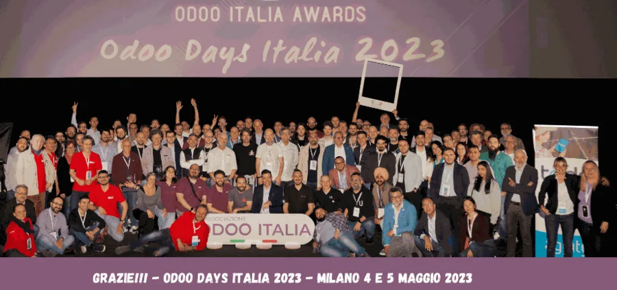 The group photo of Odoo Days Italia 2023